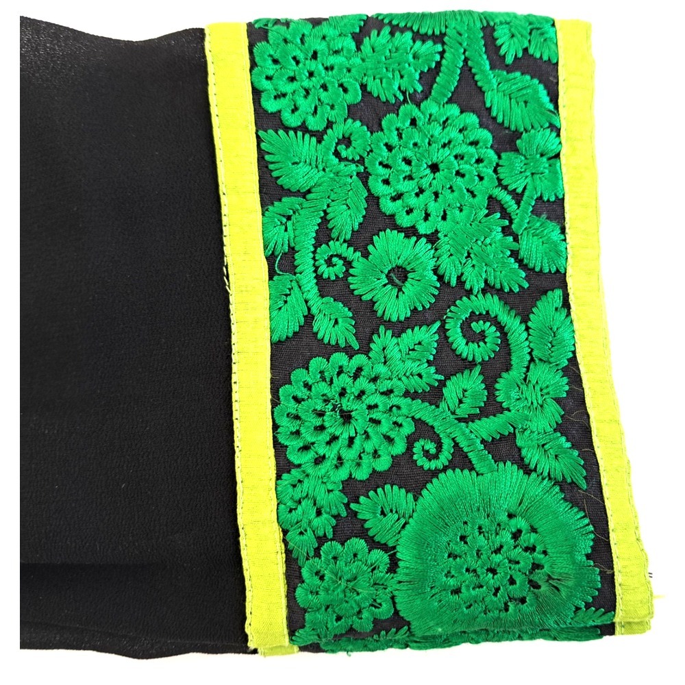 Kurta Top Women's 40" W 25"L Made in India Green Black Gold Traditional - Picture 4 of 8